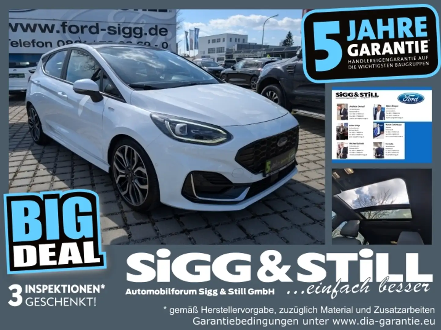 Ford Fiesta ST-Line Vignale LED*ACC*PANO*NAVI*SHZ*CAM Weiß - 1