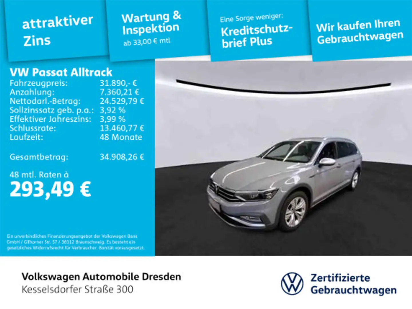 Volkswagen Passat Alltrack Passat Variant Alltrack 2.0 TDI DSG 4M ACC Kamer Grau - 1