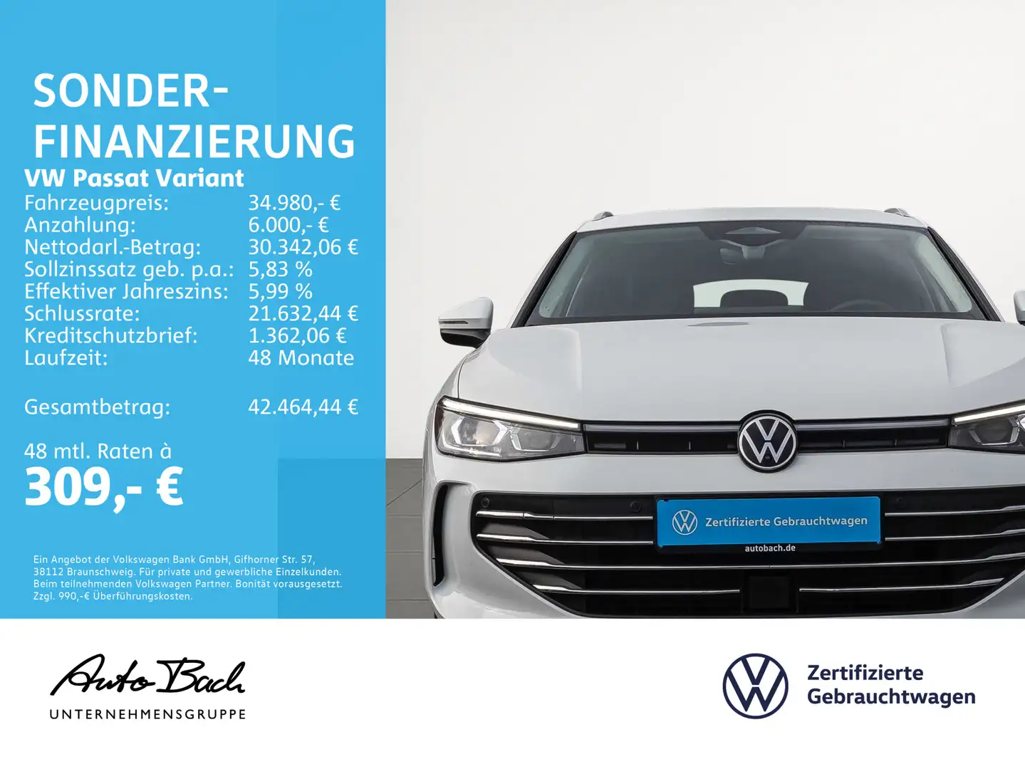 Volkswagen Passat Variant 2.0 TDI Business DSG Navi LED HuD Weiß - 2