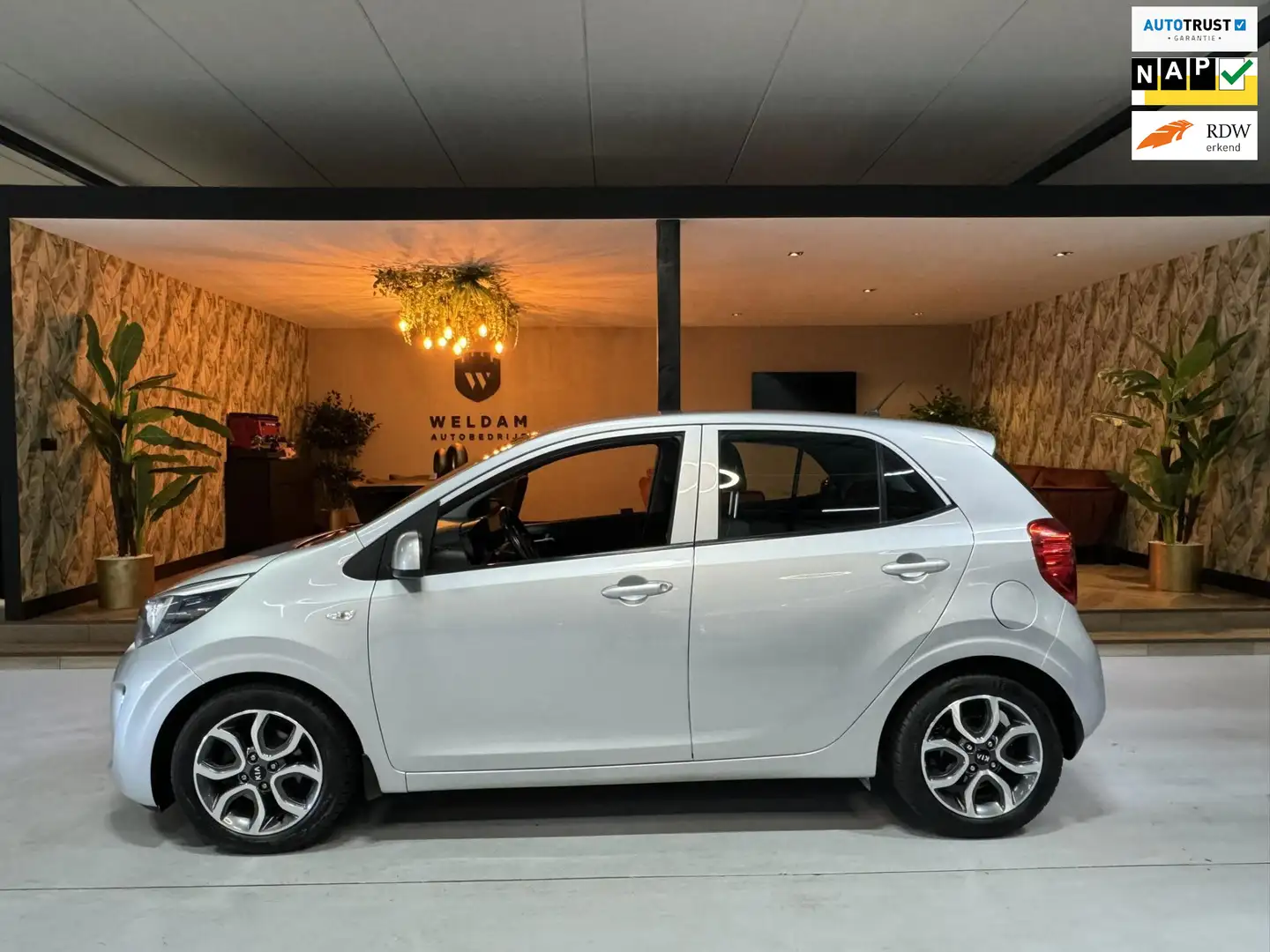 Kia Picanto 1.2 CVVT Garantie StuurVW StoelVW Cruise Clima Nav Zilver - 1