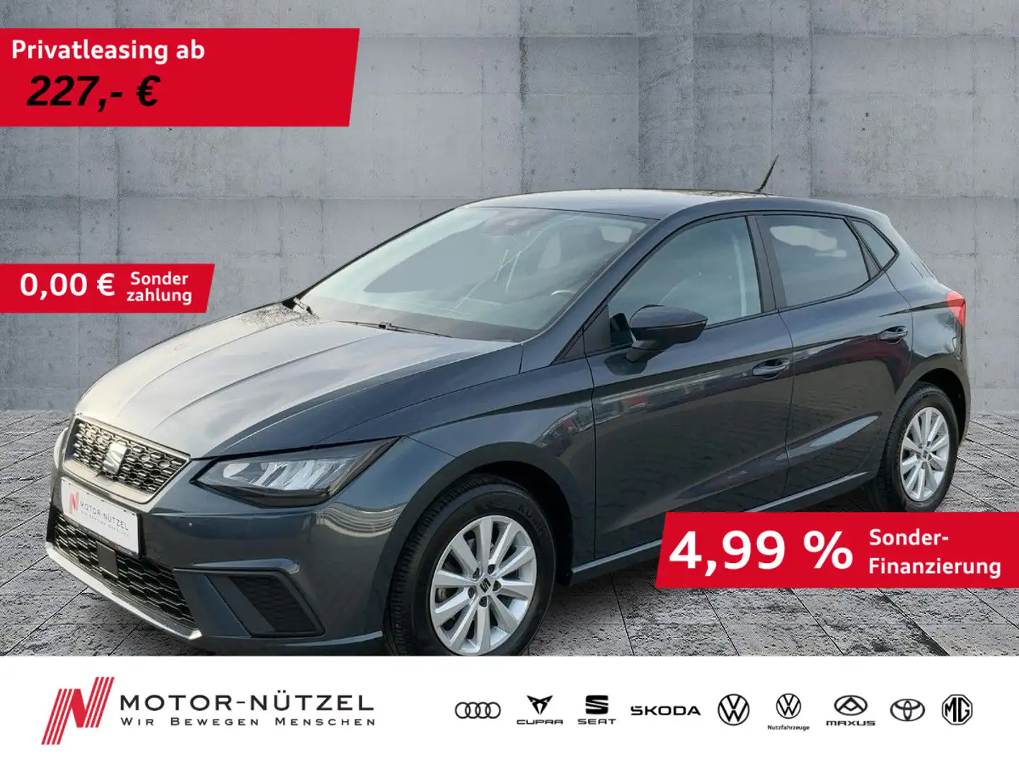 SEAT Ibiza 1.0TSI STYLE LED+APP+BT+DAB+GRA+SHZ+PDC+VC Grau - 1