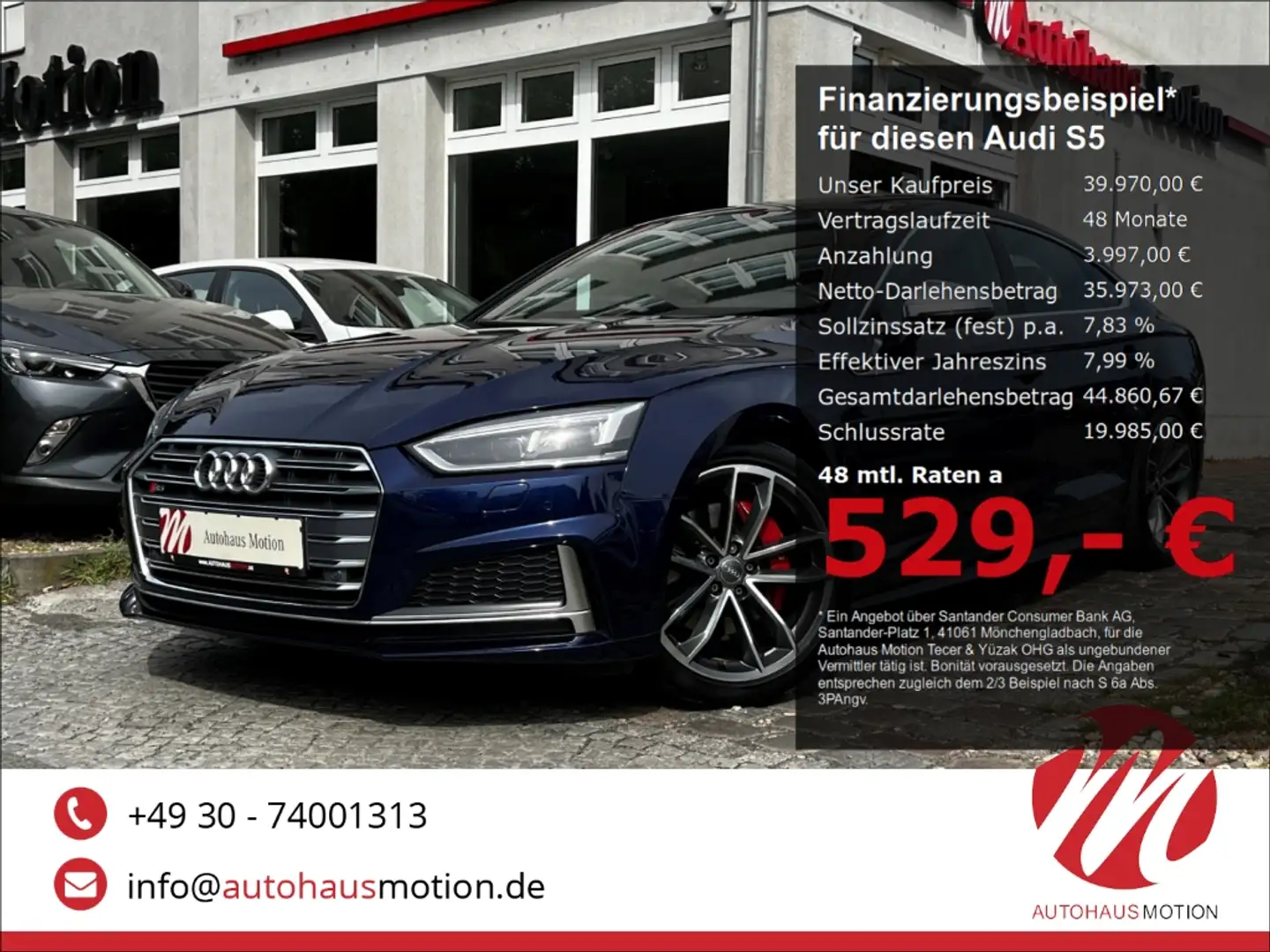 Audi S5 Sportback 3.0 TFSI quattro Matrix Pano HUD Massage Blu/Azzurro - 1