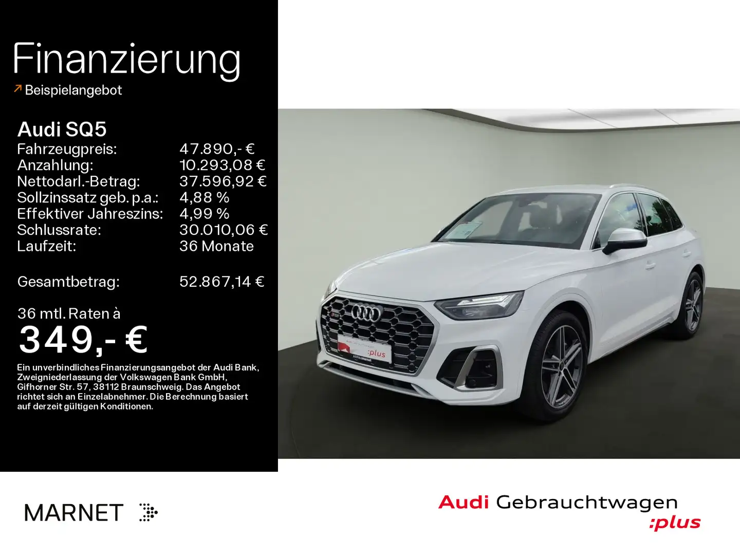 Audi SQ5 3.0 TDI quattro*Navi*LED*Alu*PDC*Virtual Coc Weiß - 1