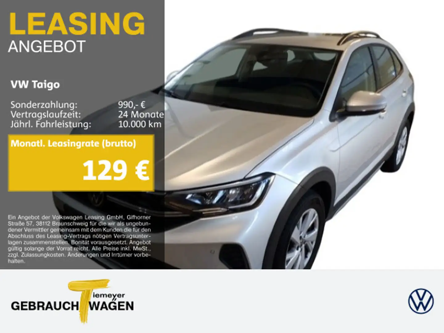 Volkswagen Taigo 1.0 TSI LIFE LED NAVI SITZH APP-CON Silber - 1