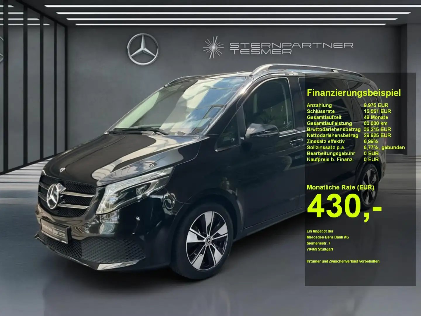Mercedes-Benz V 250 d EDITION Kompakt +Night+StHz+KAMERA+AHK Schwarz - 1