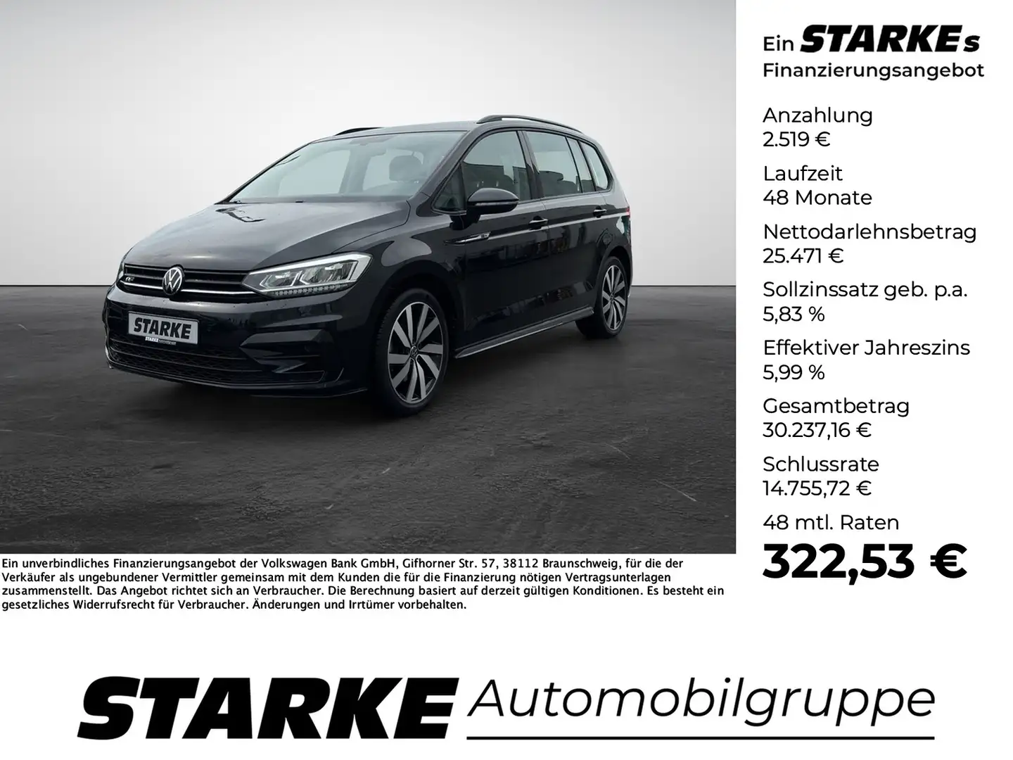 Volkswagen Touran 2.0 TDI DSG Highline R-Line-Paket Exterieur Des... Negru - 1