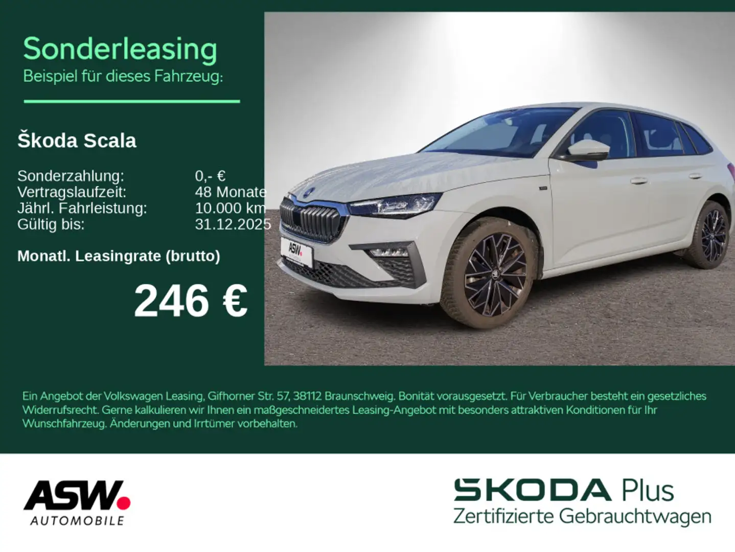 Skoda Scala Selection 1.0 TSI DSG LED Navi PDC ACC AHK Grau - 1