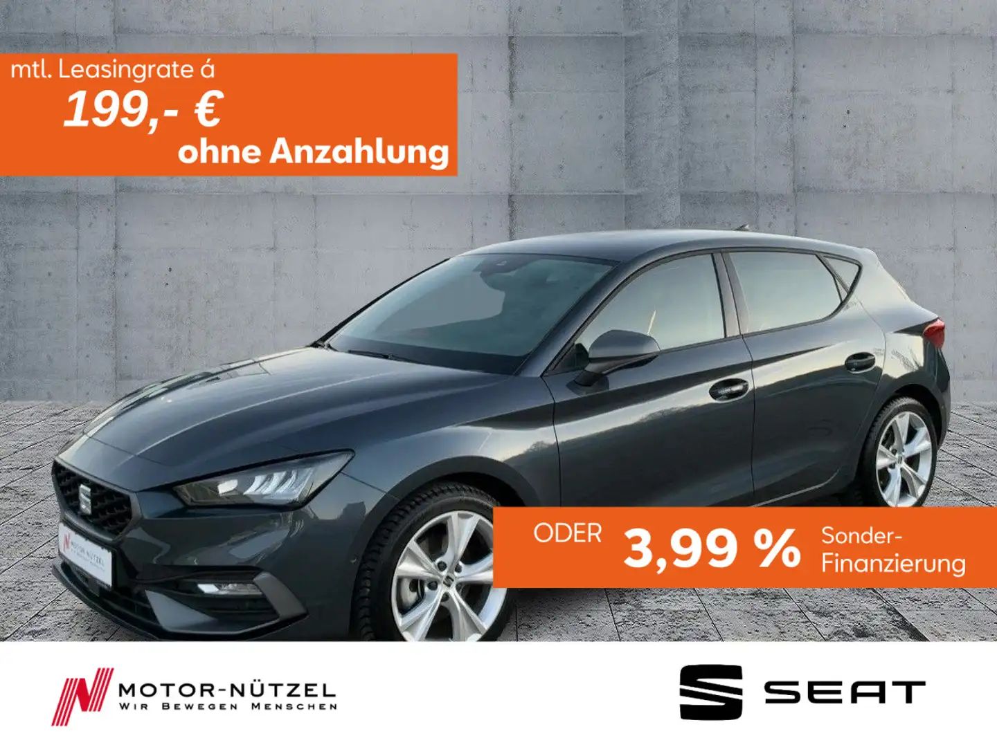 SEAT Leon 1.5 TSI FR-LINE LED+NAV+APP+ACC+SHZ+PDC+RFK Grau - 1
