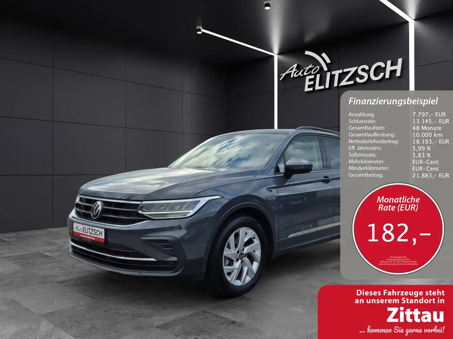Volkswagen Tiguan TSI Life LED AHK Navi Pano ACC Park-Assist SH 18" Grau - 1