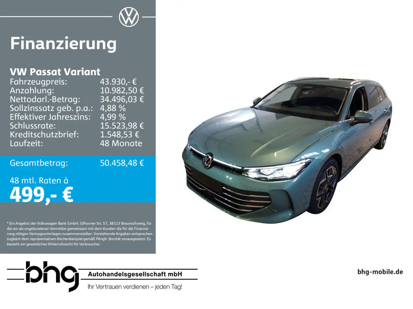 Volkswagen Passat Variant 1.5 e-Hybrid DSG Business Mode3 N Grün - 1