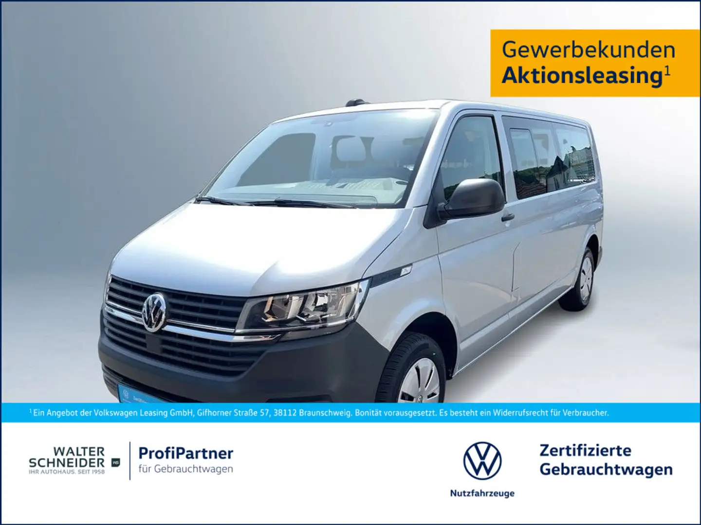 Volkswagen T6.1 Kombi LR  2.0 TDI DSG 9Sitzer Navi PDC AHK Silber - 1