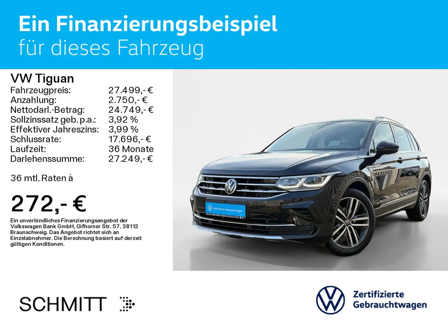 Volkswagen Tiguan 1.5 TSI DSG ELEGANCE*IQ.LIGHT*AHK*DIGITAL Schwarz - 2