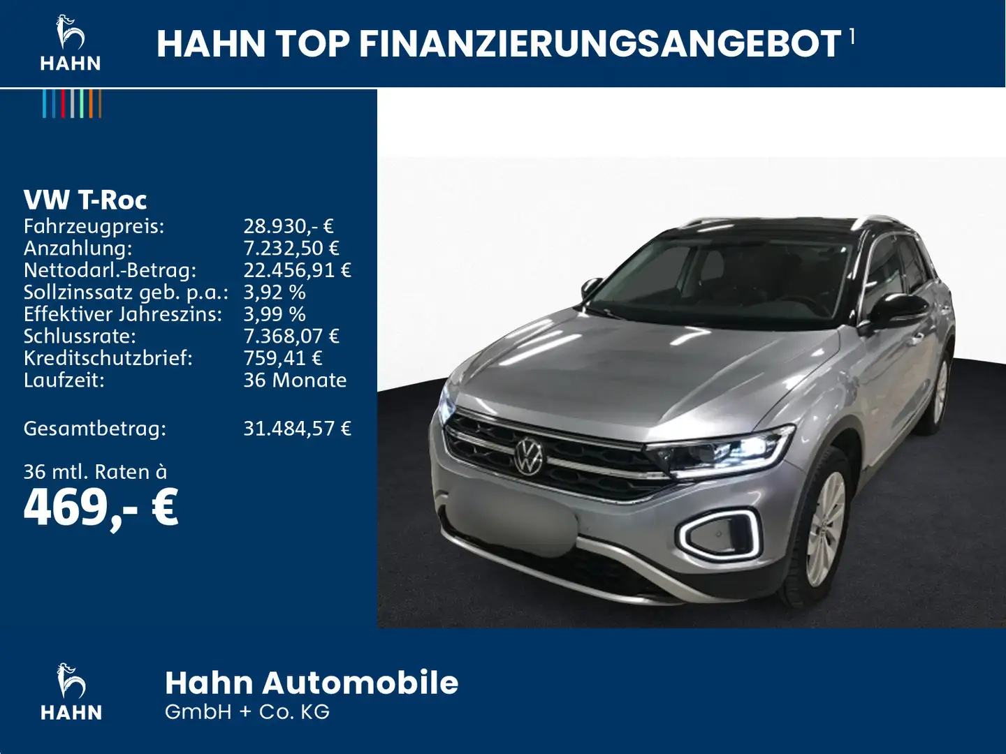 Volkswagen T-Roc 1.5TSI DSG Style LED CAM APP ACC Sitzh DWA Silber - 2