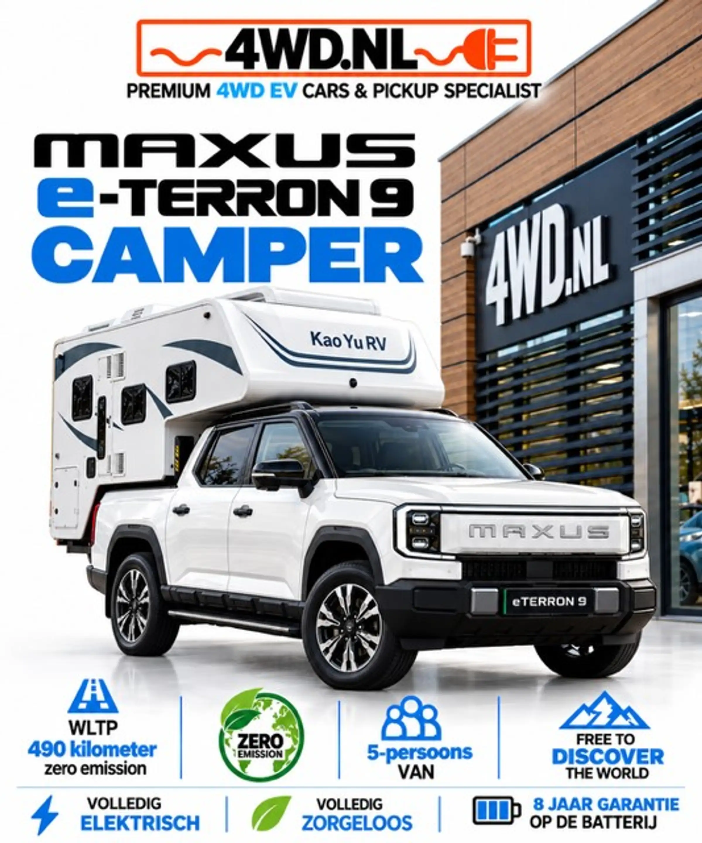 Maxus eTERRON 9 EV 4WD - 120- kWh Premium 5 pers VAN - V.A € 59.00 — photo 5