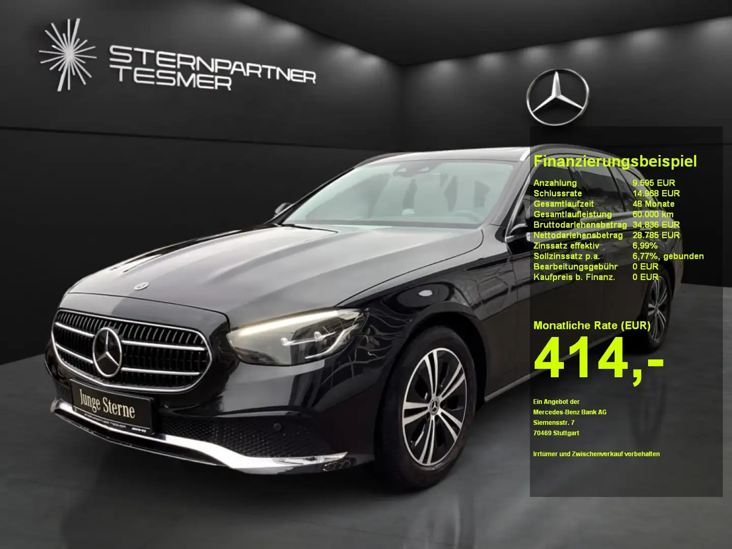 Mercedes-Benz E 220 d T +Avantgarde+MBUX+KAMERA+SDach+WIDE+HuD Zwart - 1