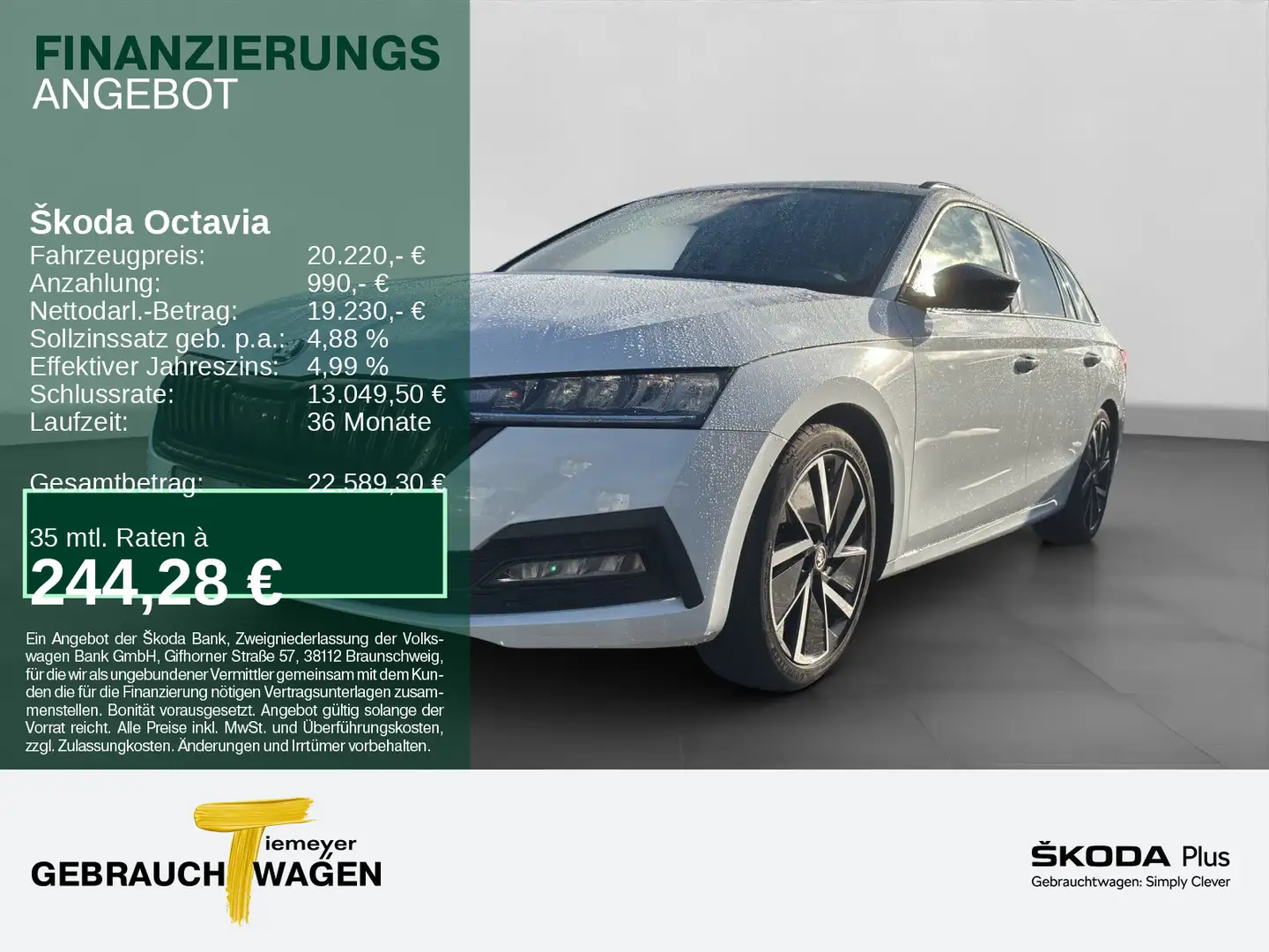 Skoda Octavia Combi 1.0 TSI DSG SPORTPAKET LM18 HuD NA Weiß - 1