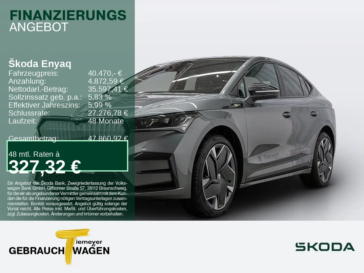 Skoda Enyaq Coupe iV RS AHK LEDER DCC LM21 Grau - 1