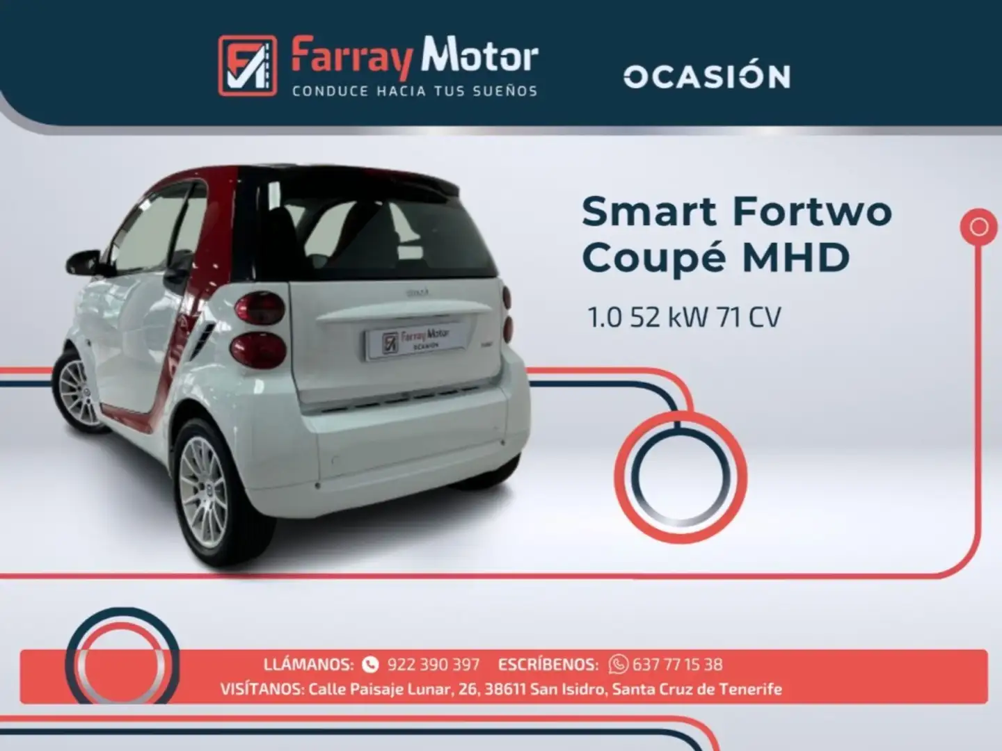 smart forTwo Coupé 52 mhd Pure Aut. Blanco - 2