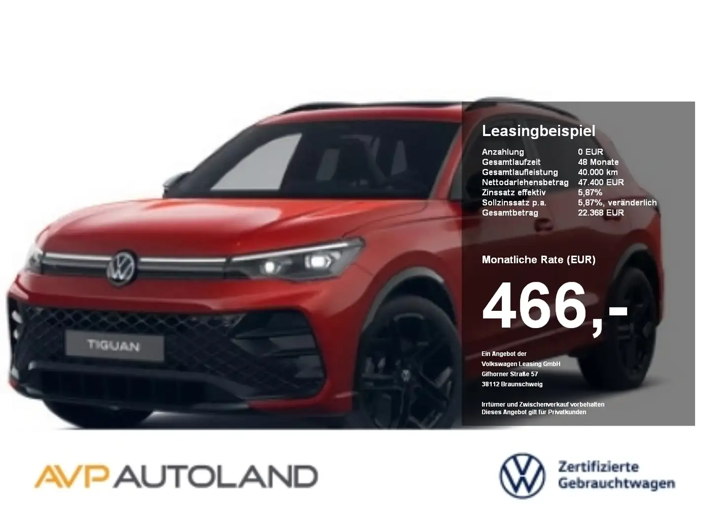 Volkswagen Tiguan 2.0 TDI DSG 4MOTION R-Line | STANDH. | Rot - 1