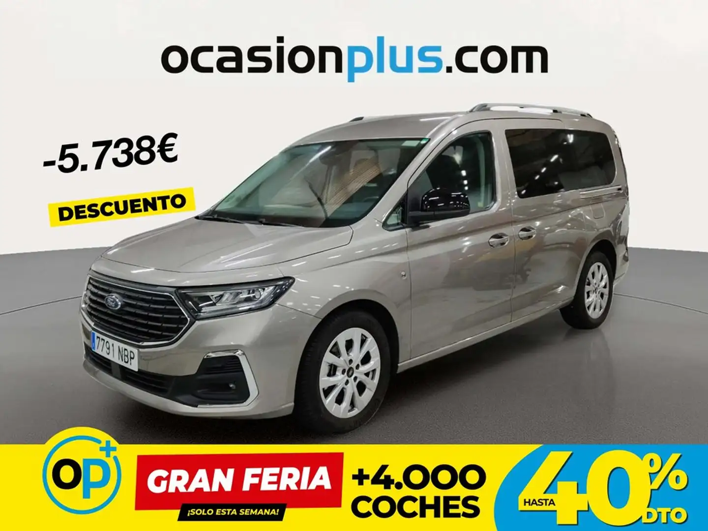 Ford Tourneo Connect Grand 2.0 Ecoblue LWB L2 Titanium 122 Aut. Gris - 1