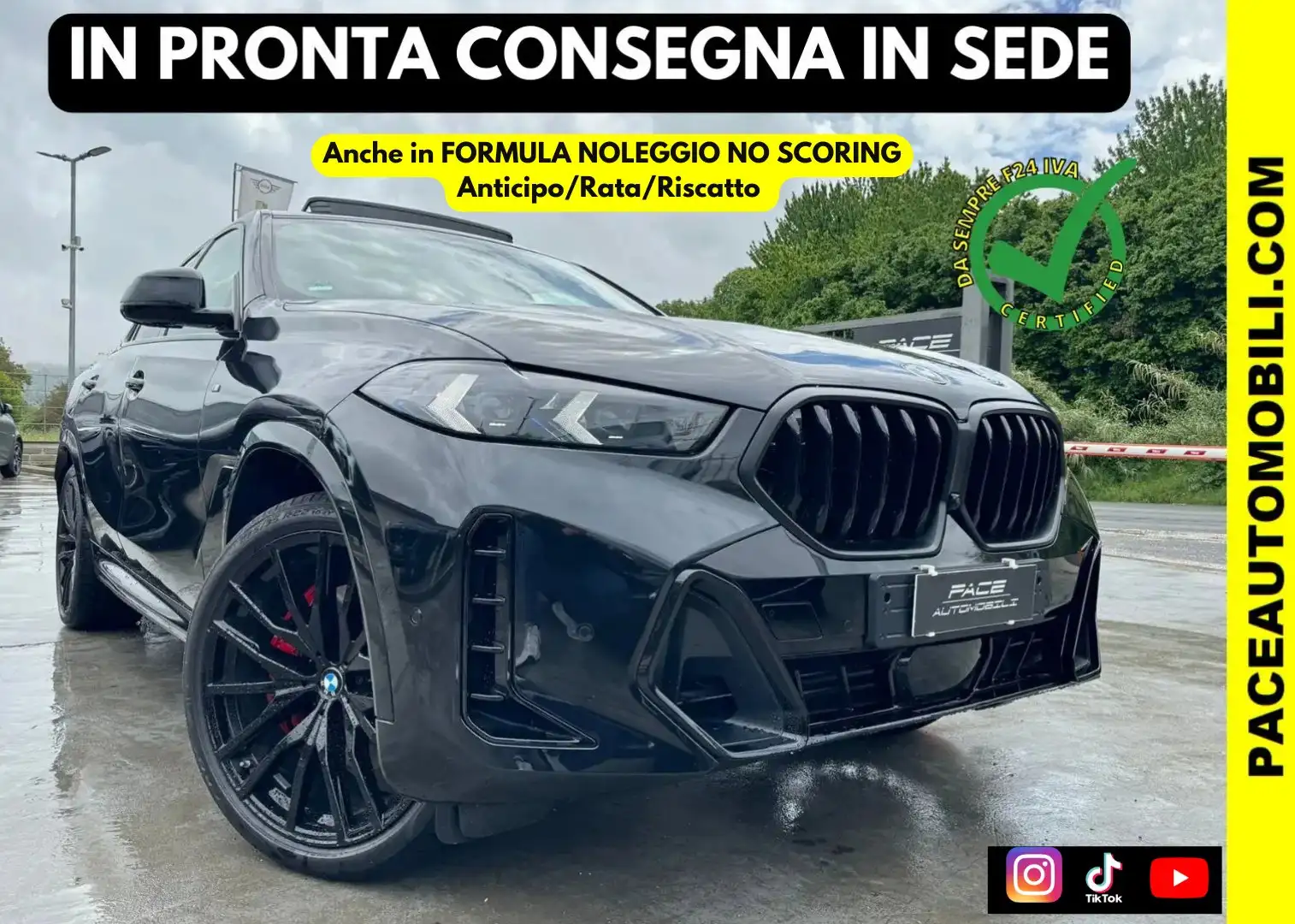BMW X6 D BLACK PACK M-SPORT PRO MSPORT TETTO PELLE 22"HUD Nero - 1
