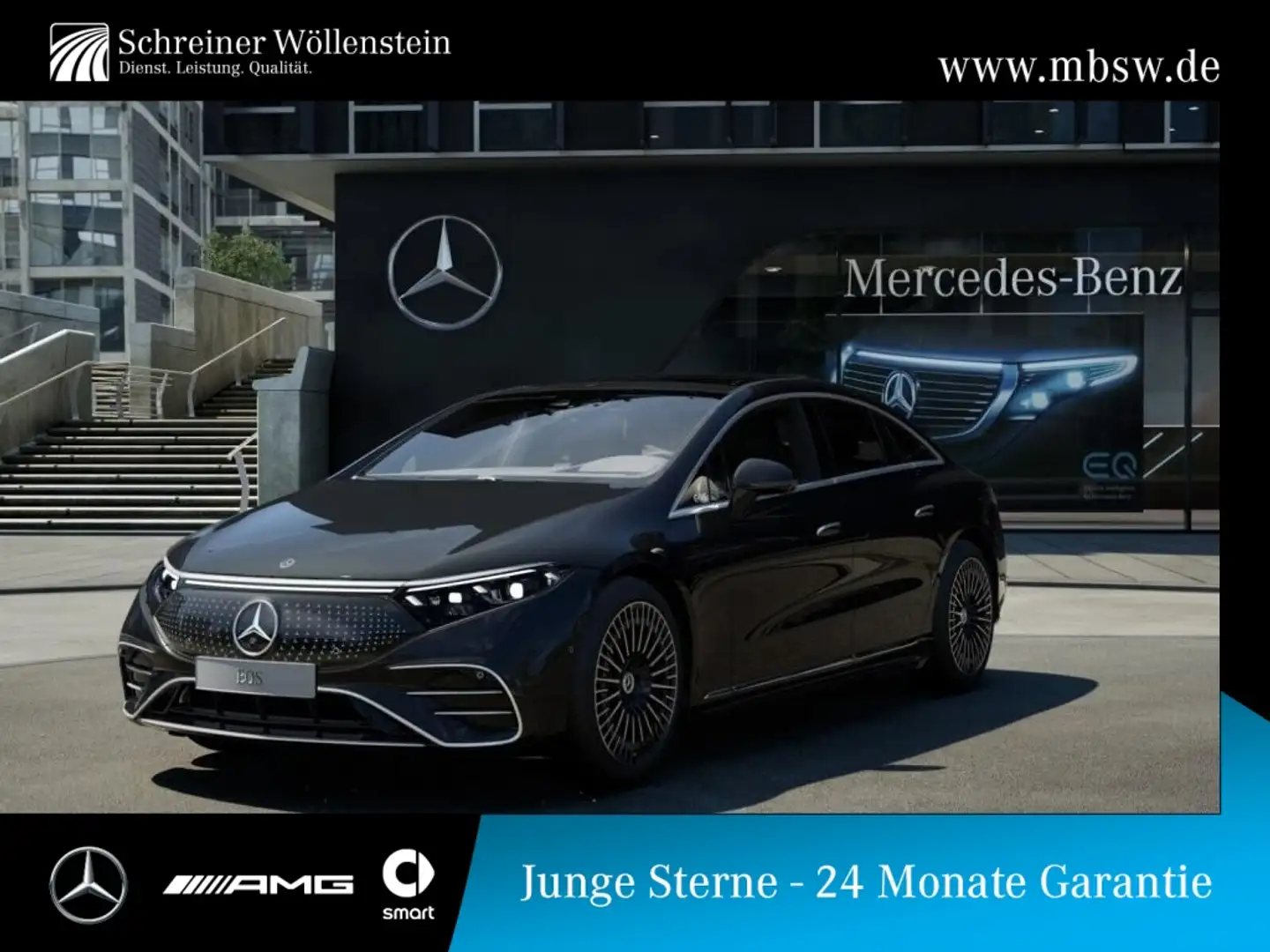 Mercedes-Benz EQS 580 4MATIC AMG*Ambi*Burm*MBUX*AR*CarPlay*SHD Schwarz - 1