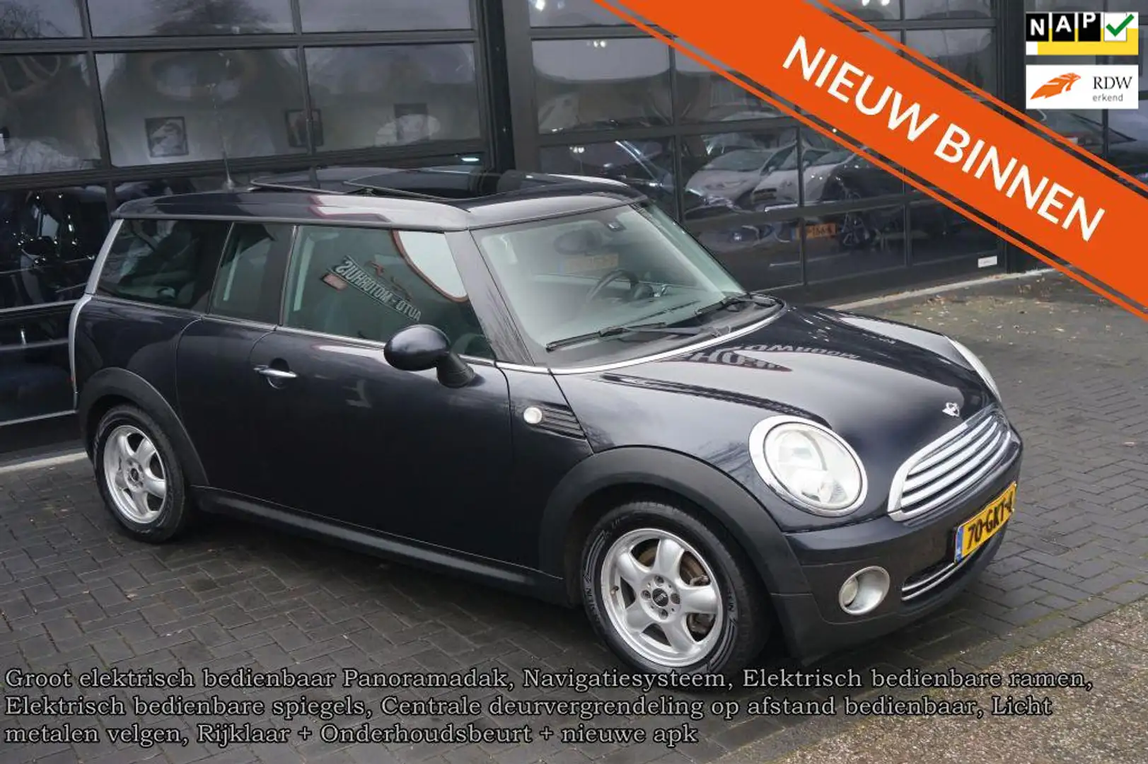 MINI Cooper Clubman Mini 1.6 Pepper, Panodak, Airco, Navi, Elek pakket Black - 1