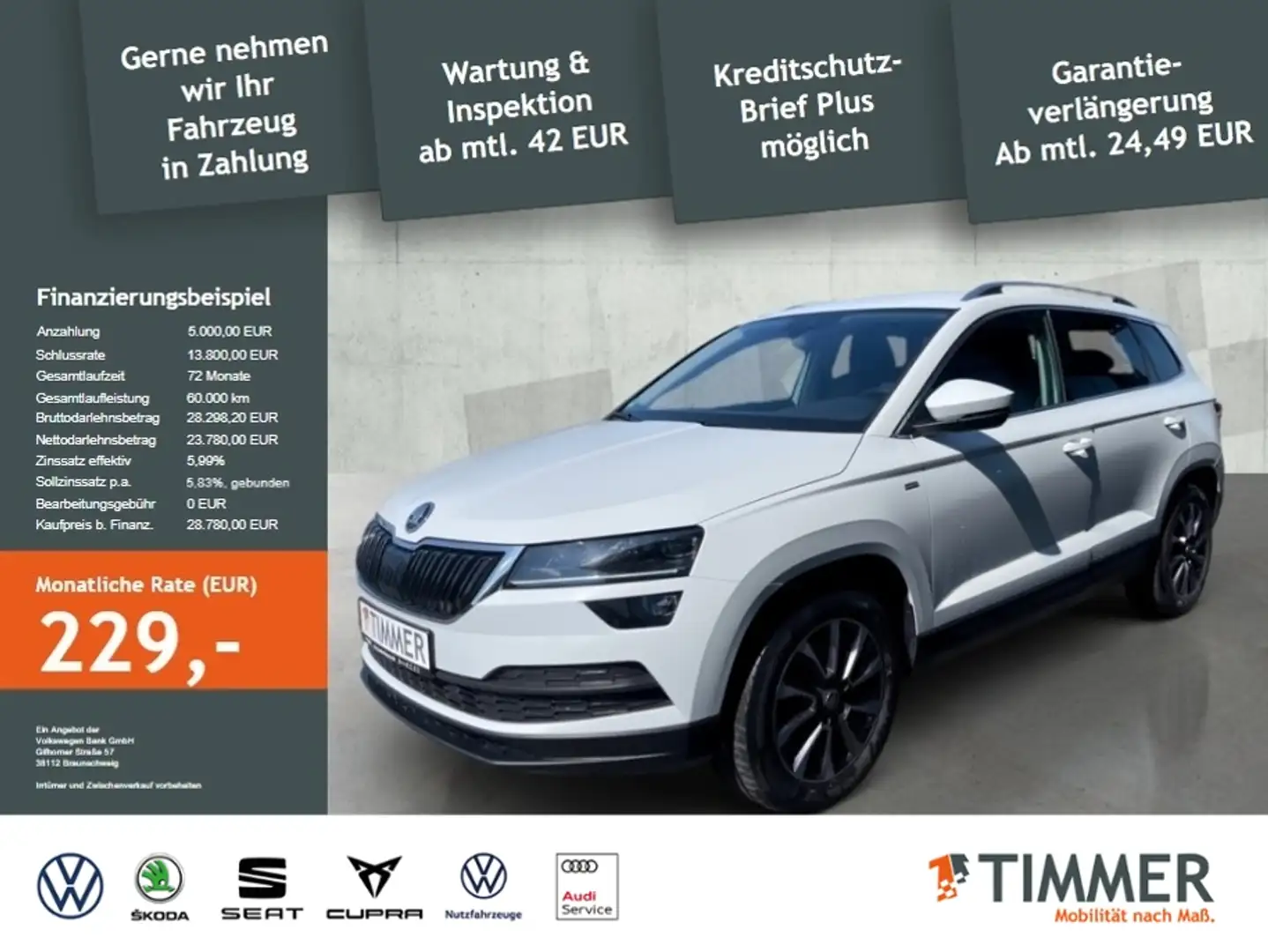 Skoda Karoq 2.0 TDI DSG 4x4 DRIVE *AHK *CANTON *ACC *VIRTUAL Alb - 1