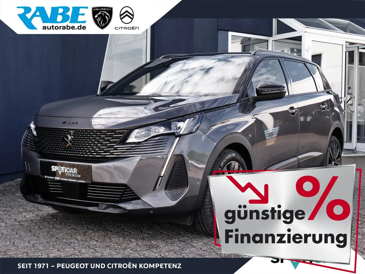 Peugeot 5008 GT 130 PT BlackPackage+Autm+Navi+Panod.+ACC Klima Grau - 1