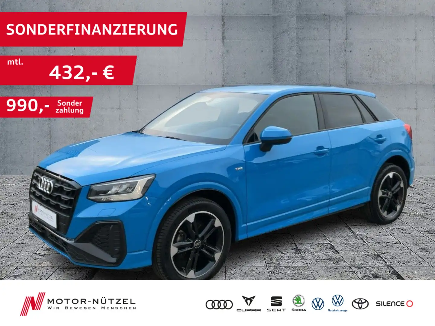 Audi Q2 30 TDI S-TR S-LINE 5JG+LED+NAVI+ACC+DAB+SONOS Blau - 1