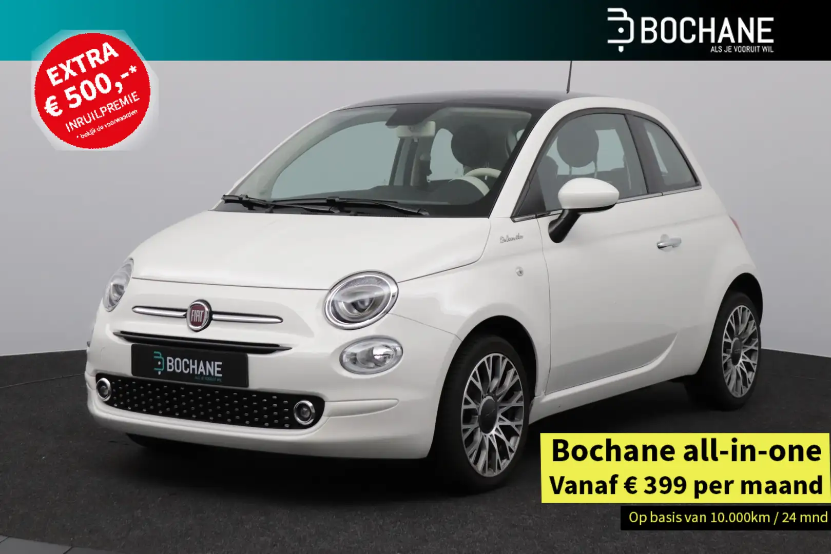 Fiat 500 1.0 Hybrid 70 Dolcevita Luxe Uitvoering| PanoramaD Wit - 1