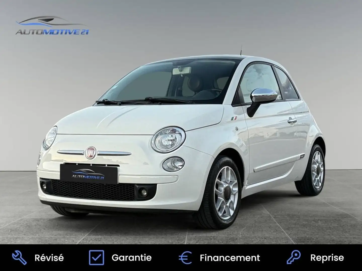 Fiat 500 1.2 8v 69ch S&S Lounge Blanc - 1