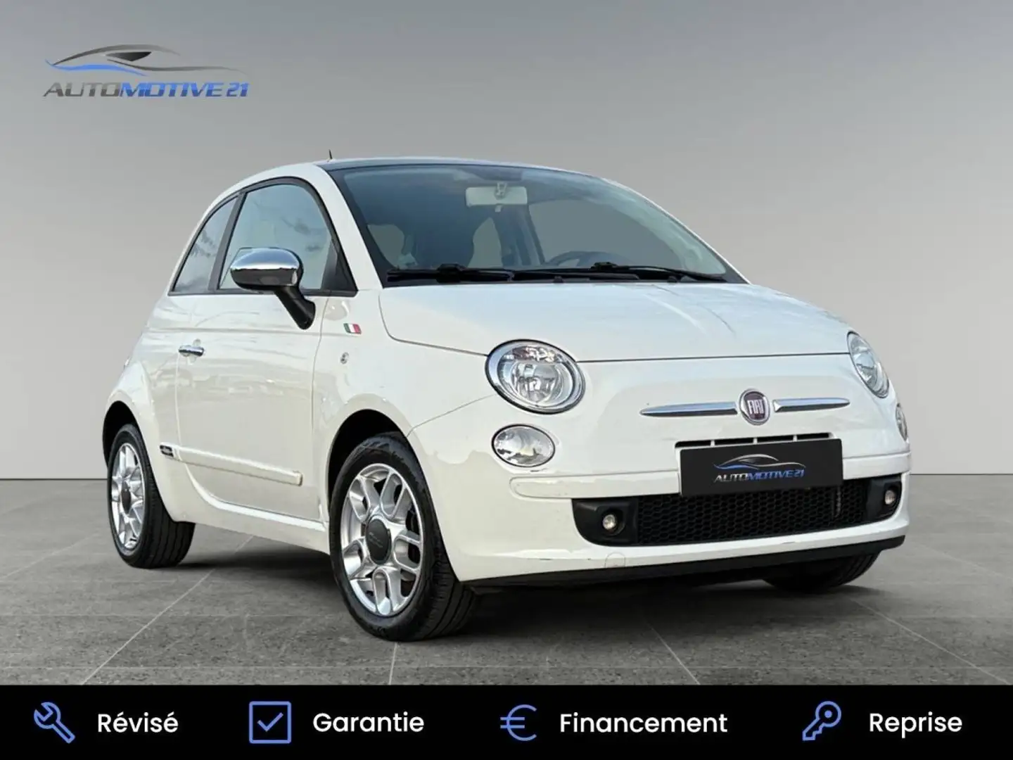 Fiat 500 1.2 8v 69ch S&S Lounge Blanc - 2