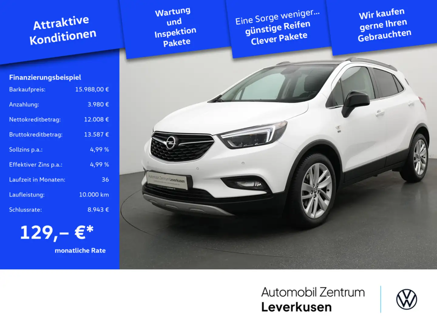 Opel Mokka X AUTOM. INTELLILINK NAVI LED KAM KLIMA Weiß - 1