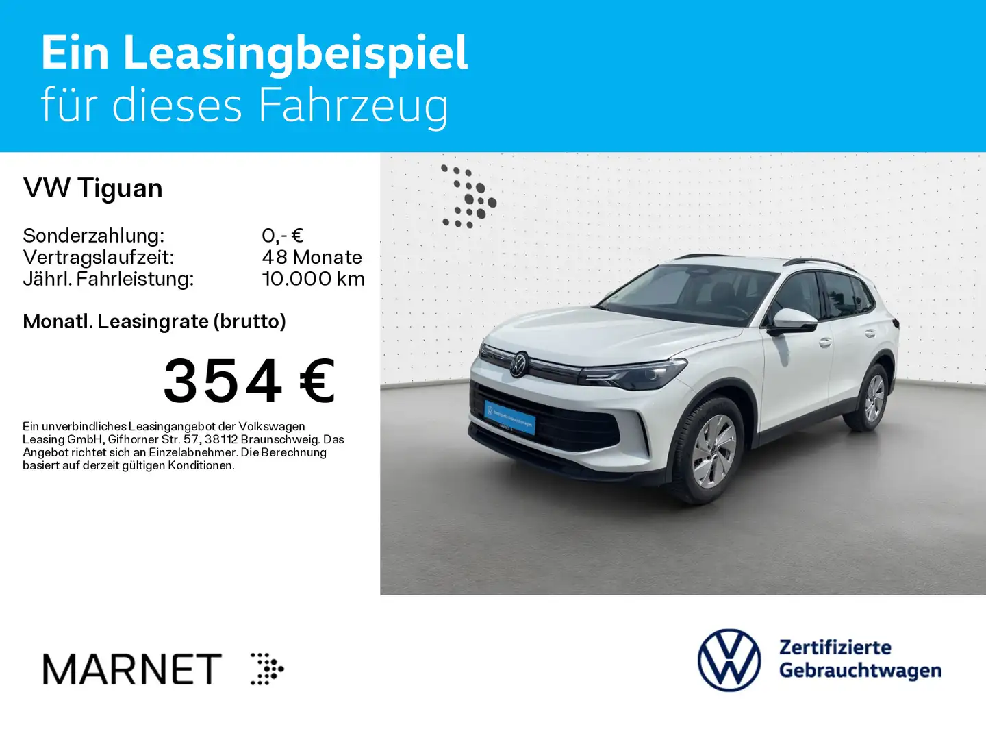 Volkswagen Tiguan 1.5 eTSI 96 KW DSG*NAVI*AHK*ASG* Weiß - 2
