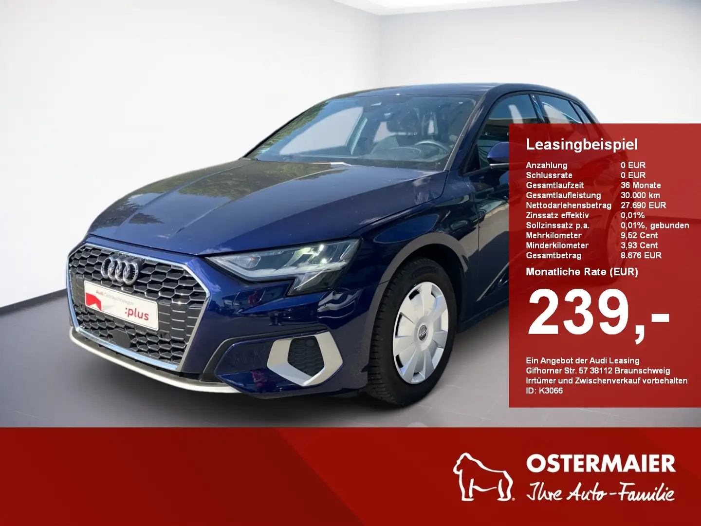 Audi A3 Sportback ADVANCED 35 TFSI 150PS SITZHZG.EINPARKHI Blau - 1