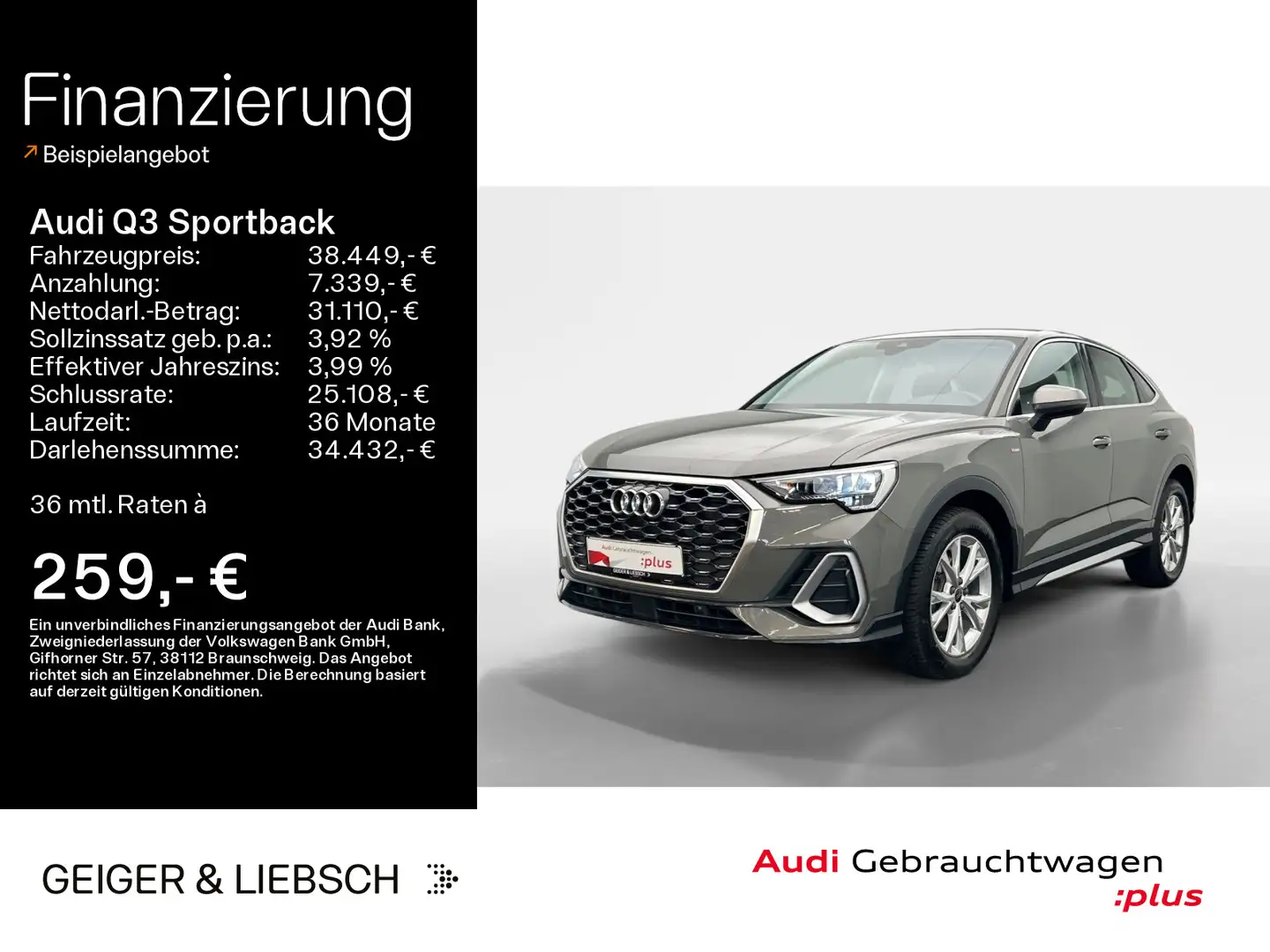 Audi Q3 35 TDI S-LINE*LED*VIRTUAL*NAVI-PLUS Gris - 1