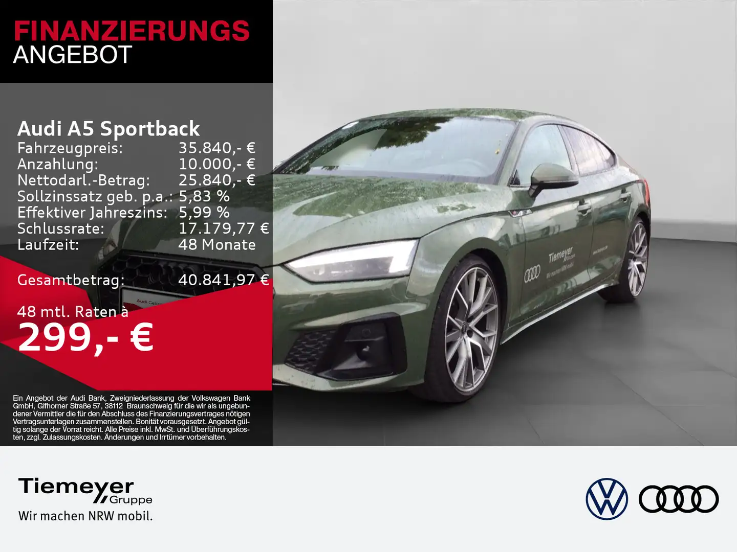 Audi A5 35 TFSI 2x S LINE LM20 MATRIX OPS+ Grün - 1