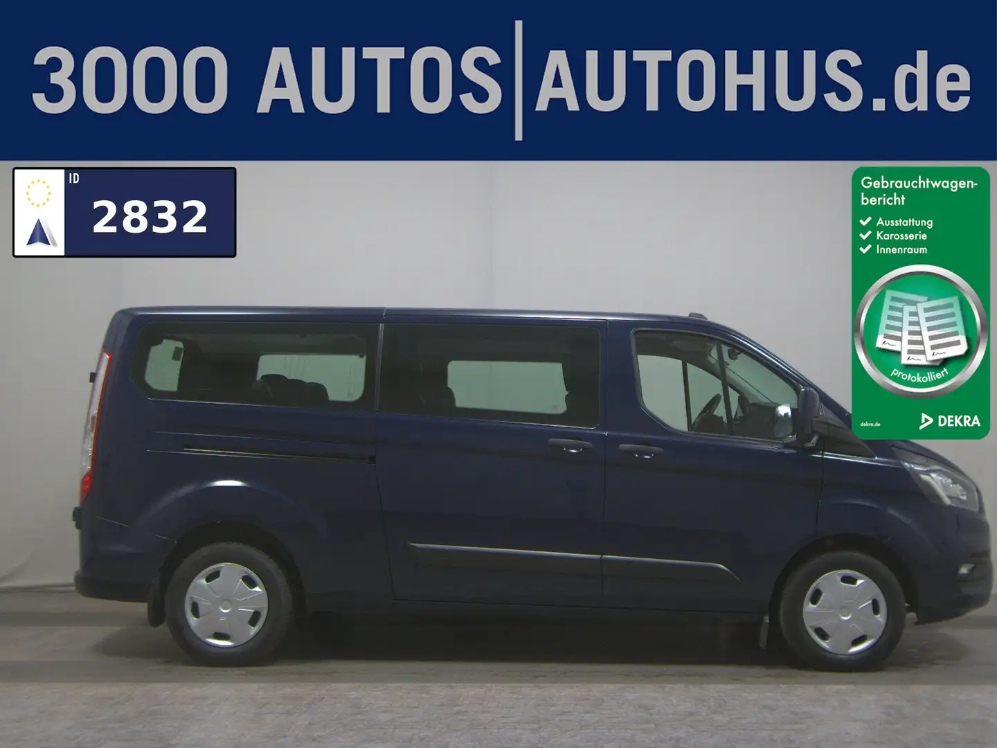 Ford Transit Custom 2.0 EB Trend L2 8-Sitze Navi PDC Bleu - 1