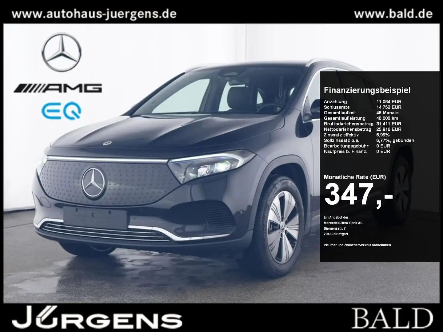 Mercedes-Benz EQA 300 4M Progressive/LED/Cam/Memo/AHK/Totw/18" Nero - 1