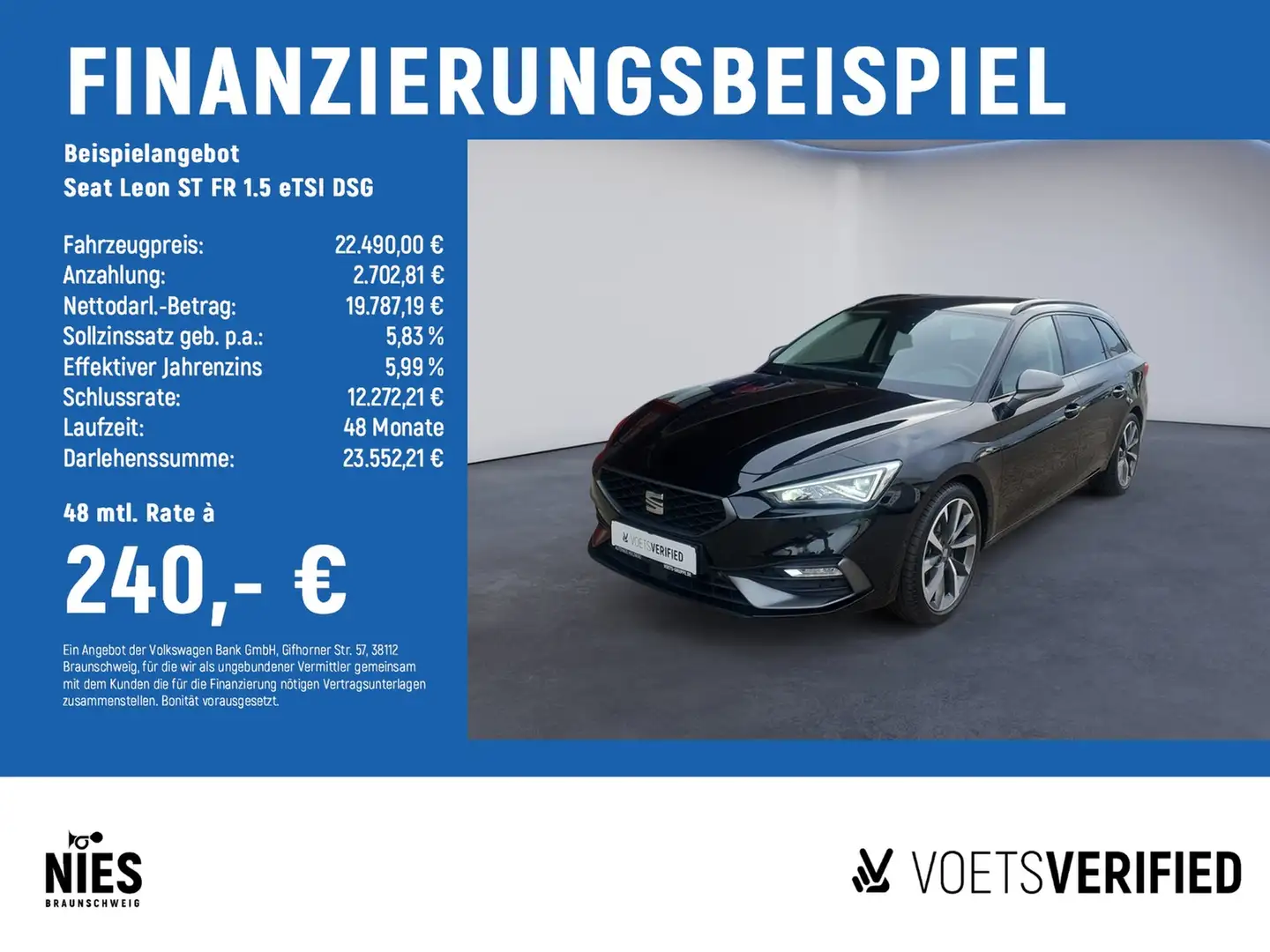 SEAT Leon ST FR 1.5 eTSI DSG LED+RearView+SHZ Schwarz - 2
