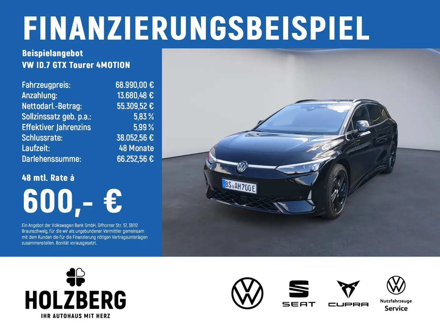 Volkswagen ID.7 GTX Tourer 4MOTION WÄRMEPUMPE+AHK+PLUS Schwarz - 2
