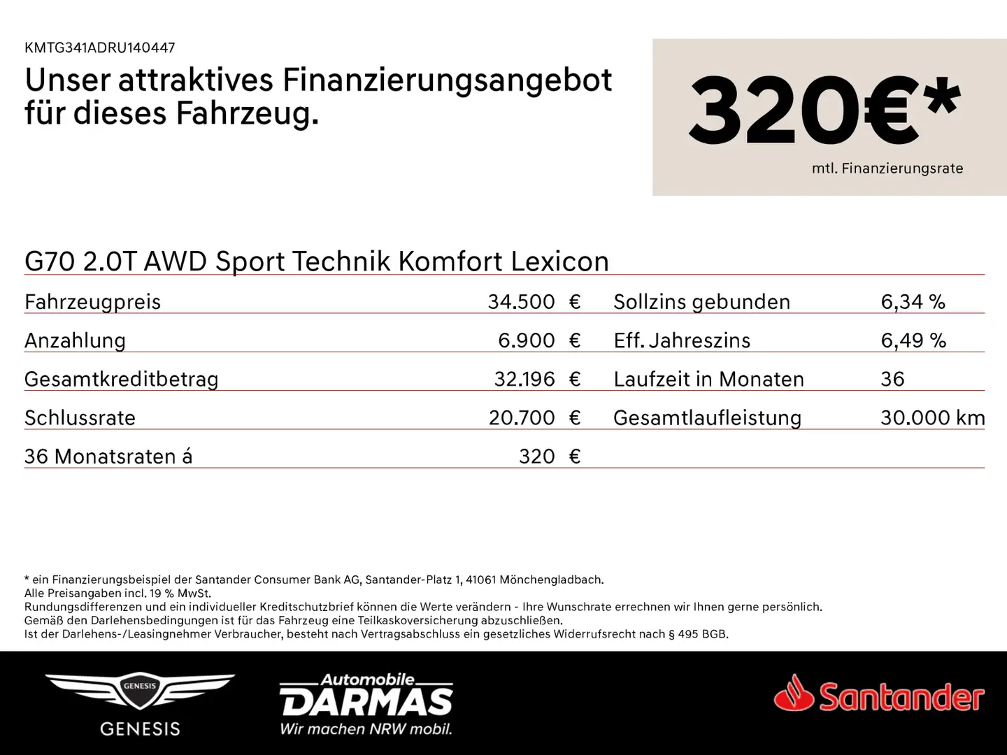 Genesis G70 G70 2.0T AWD Sport Technik Komfort Lexicon Weiß - 2