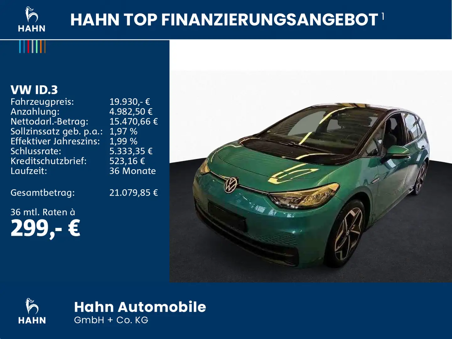 Volkswagen ID.3 Pro Einparkh. AHK App-C 19" LED Keyless Nav Grün - 2