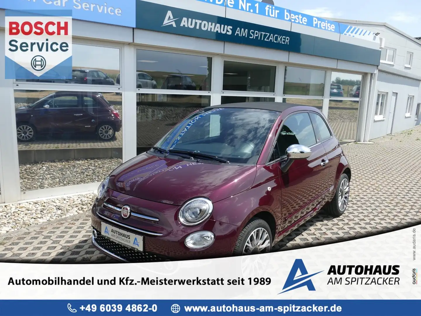 Fiat 500C 1.2 Lounge APPLE/ANDROID Rouge - 1