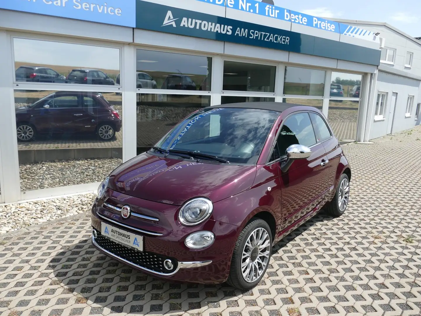 Fiat 500C 1.2 Lounge APPLE/ANDROID Rouge - 2
