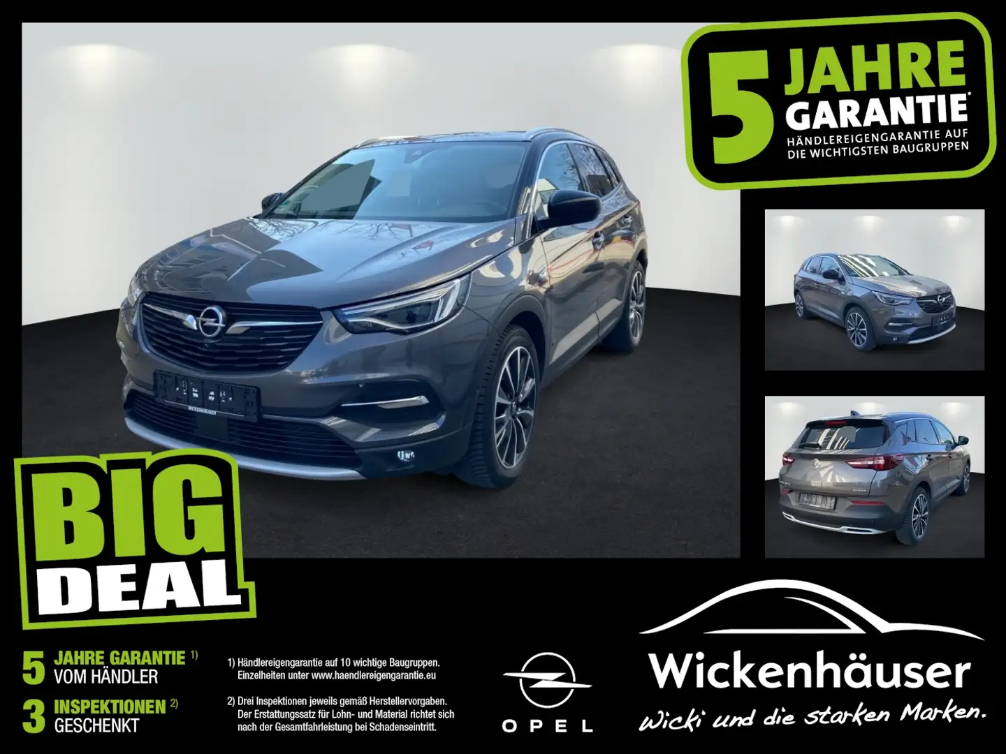 Opel Grandland 1.6 Turbo Ultimate Leder 360 ParkAss. Gris - 1