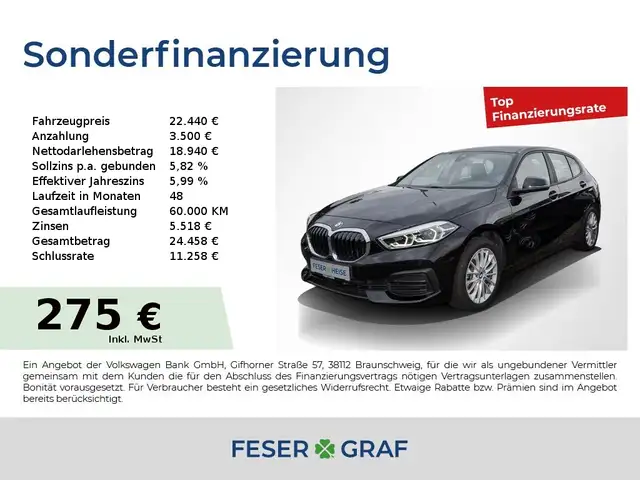 Bmw 120 d A Advantage LED*SHZ*elek.HK*PDC*DAB+*GRA*Bluetoo