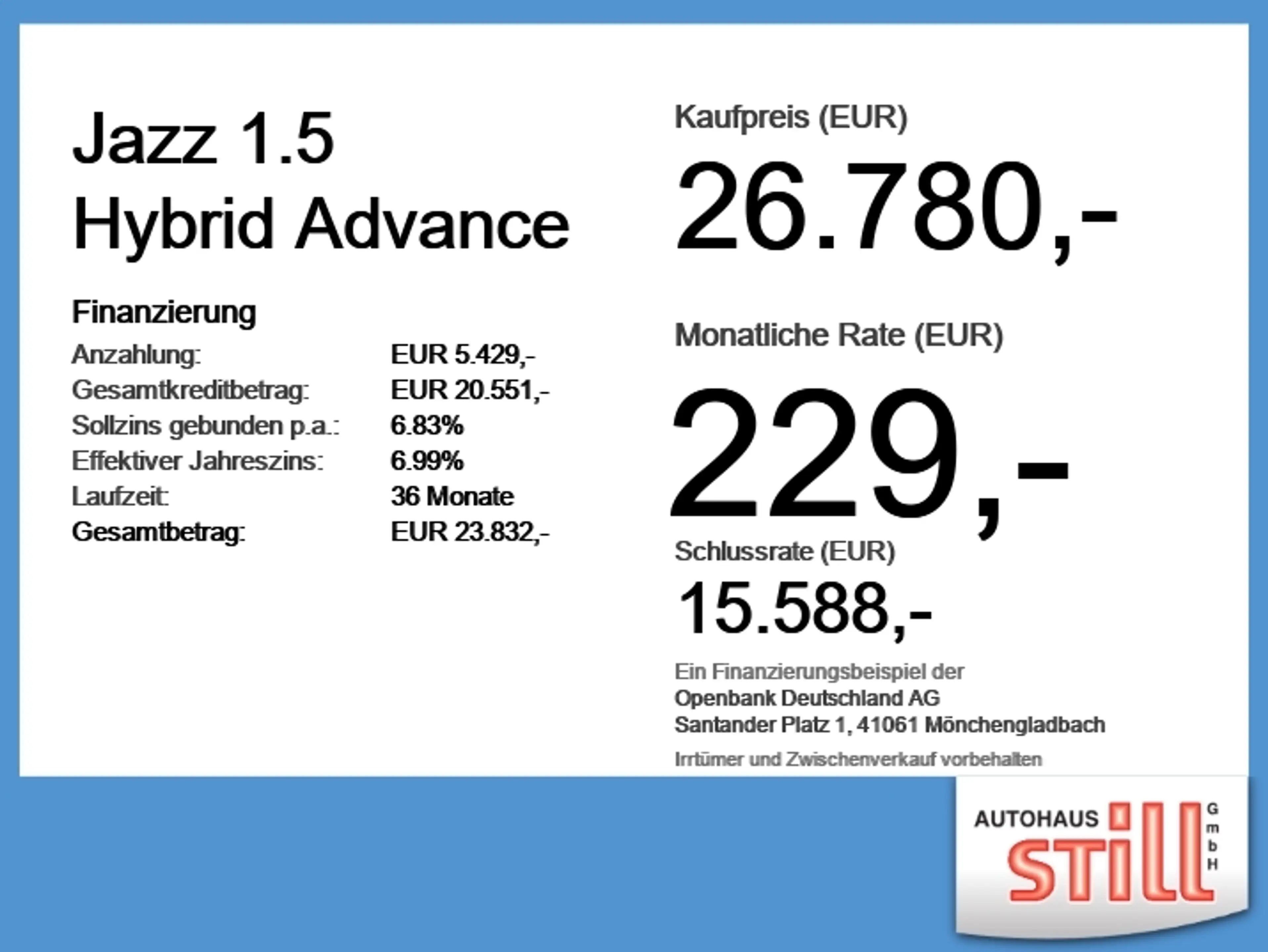 Honda Jazz 1.5 Hybrid Advance Navi* Kamera* Sitzhz.* — photo 6