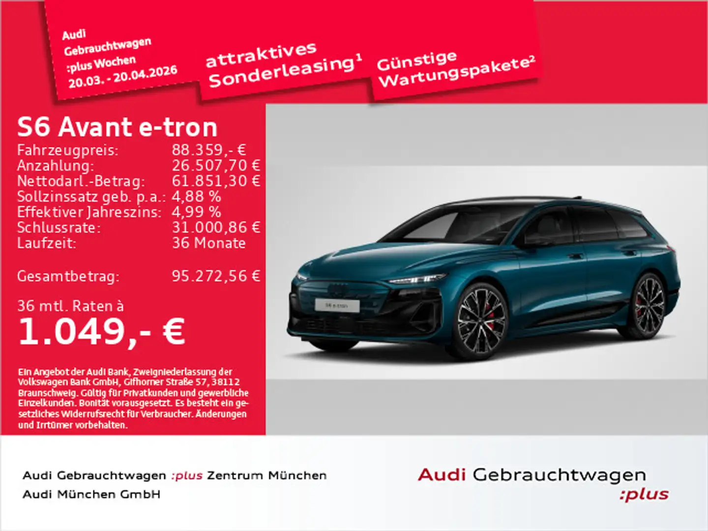 Audi S6 e-tron Pano/AHK/Luftfed/B&O/Matrix Blau - 1